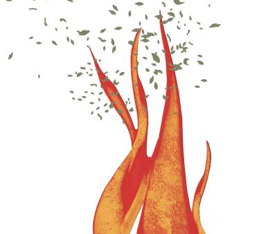 Affiche de la saison culturelle avec un feu ardent