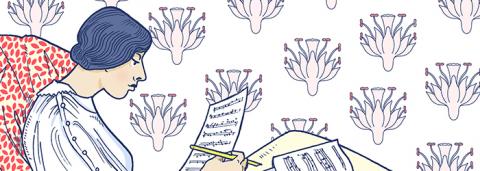 compositrice lisant une partition