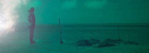 Personne en protection sur la plage