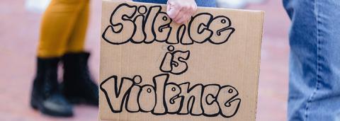 Affiche de manifestation silence égal violence