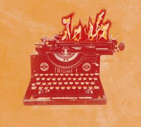 Machine à écrire en feu