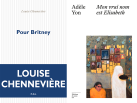 Photo des deux couvertures des livres "Pour Brtiney" de Louise Chennevière et "Mon vrai nom est Elisabeth" d'Adèle Yon.