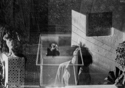 deux photos en noir et blanc superposées 