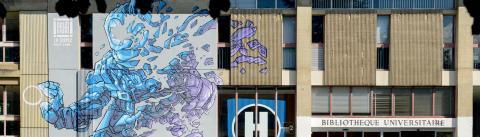 Fresque sur la façade de la bibliothèque