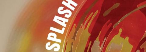 Visuel rouge, jaune, orangé avec inscrit SPLASH